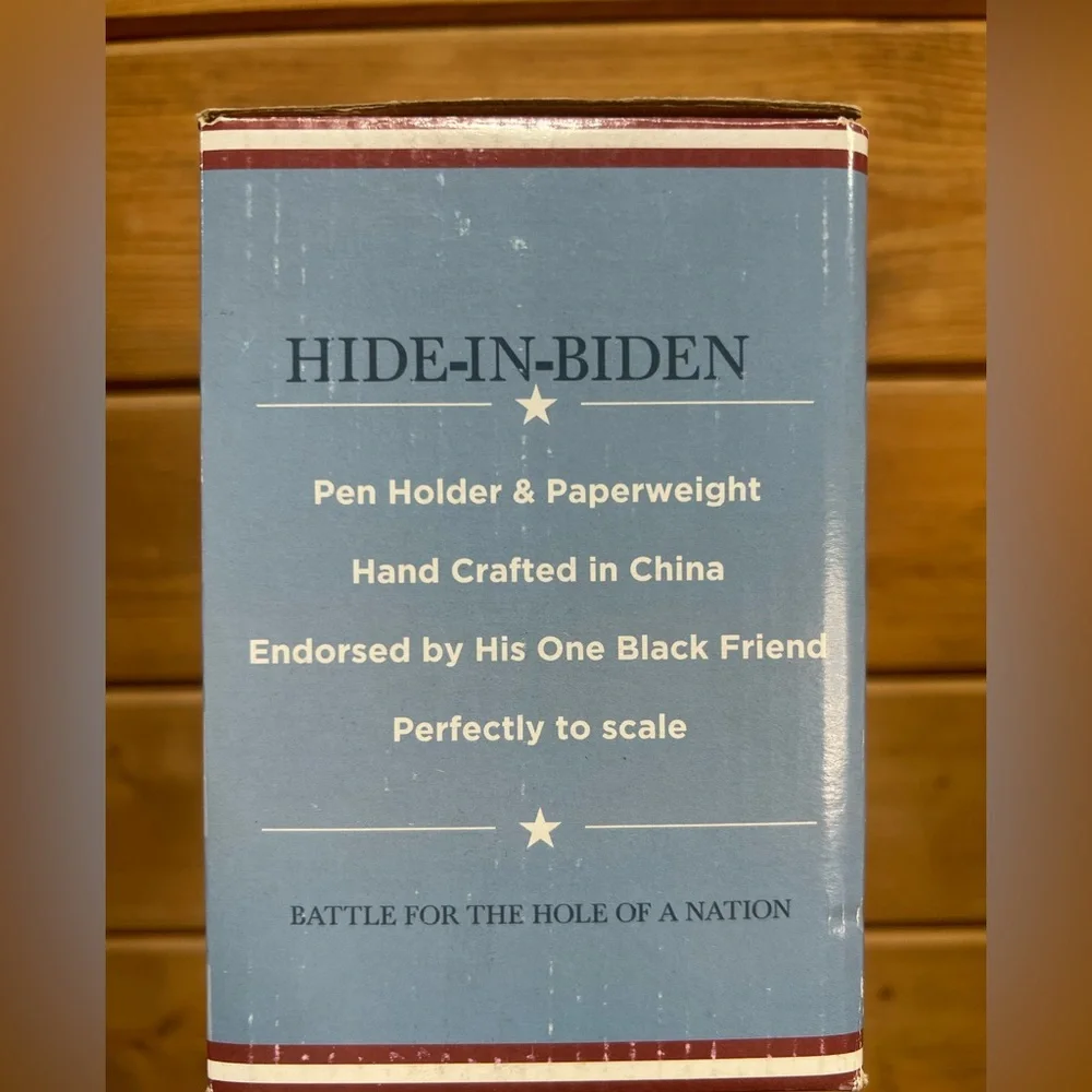 Hide-In-Biden Political Satire Pen Holder Desk Statue – New in Box – Gag Gift